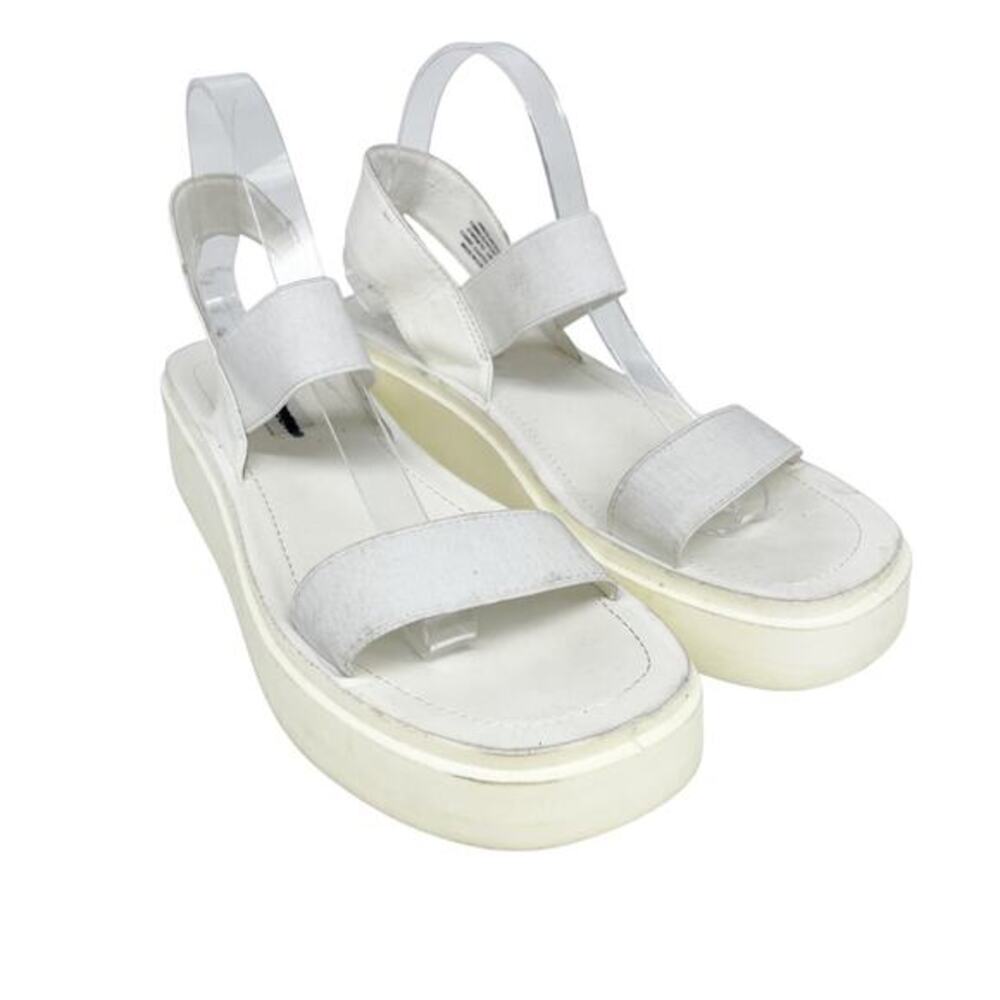 Steve Madden Women's Janice Platform Wedge‎ Sandals White Size 10M